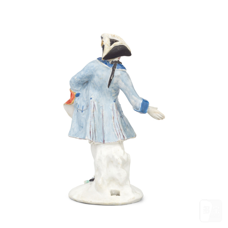 A very rare Bow figure of a gallant, circa 1755-58 - 图3